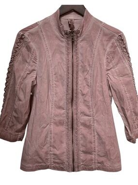 XCVI Women's 3/4 Sleeve Zip Up Jacket with Pockets Size Large